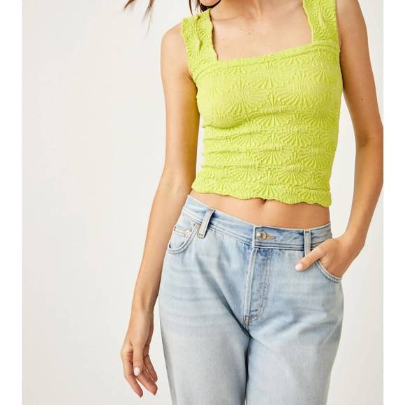 Free People Other - NWOT FREE PEOPLE Love Letter cami in bright green